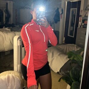 Bright Coral Long Sleeve Top